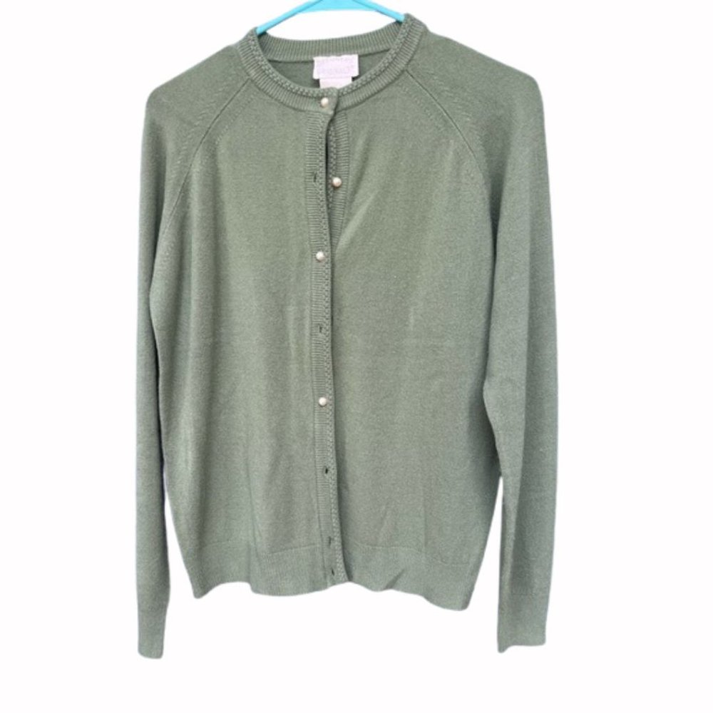 Designer Originals Green Cardigan Size S (Vintage 90's)